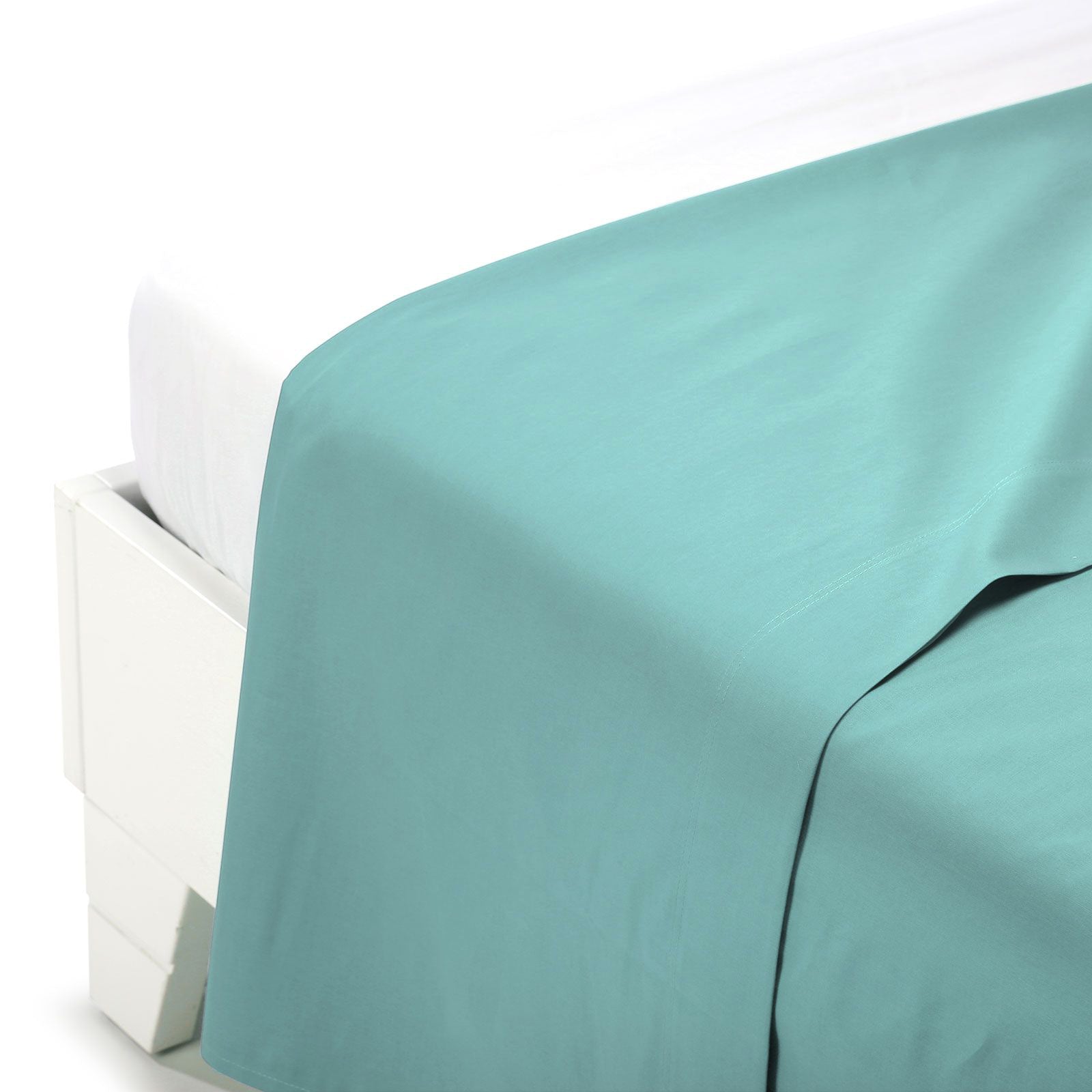 Tinti Unita Colore Menta 100/% Cotone Caleffi Lenzuolo Inferiore Una Piazza e Mezzo Mis Angolo h28 130x200