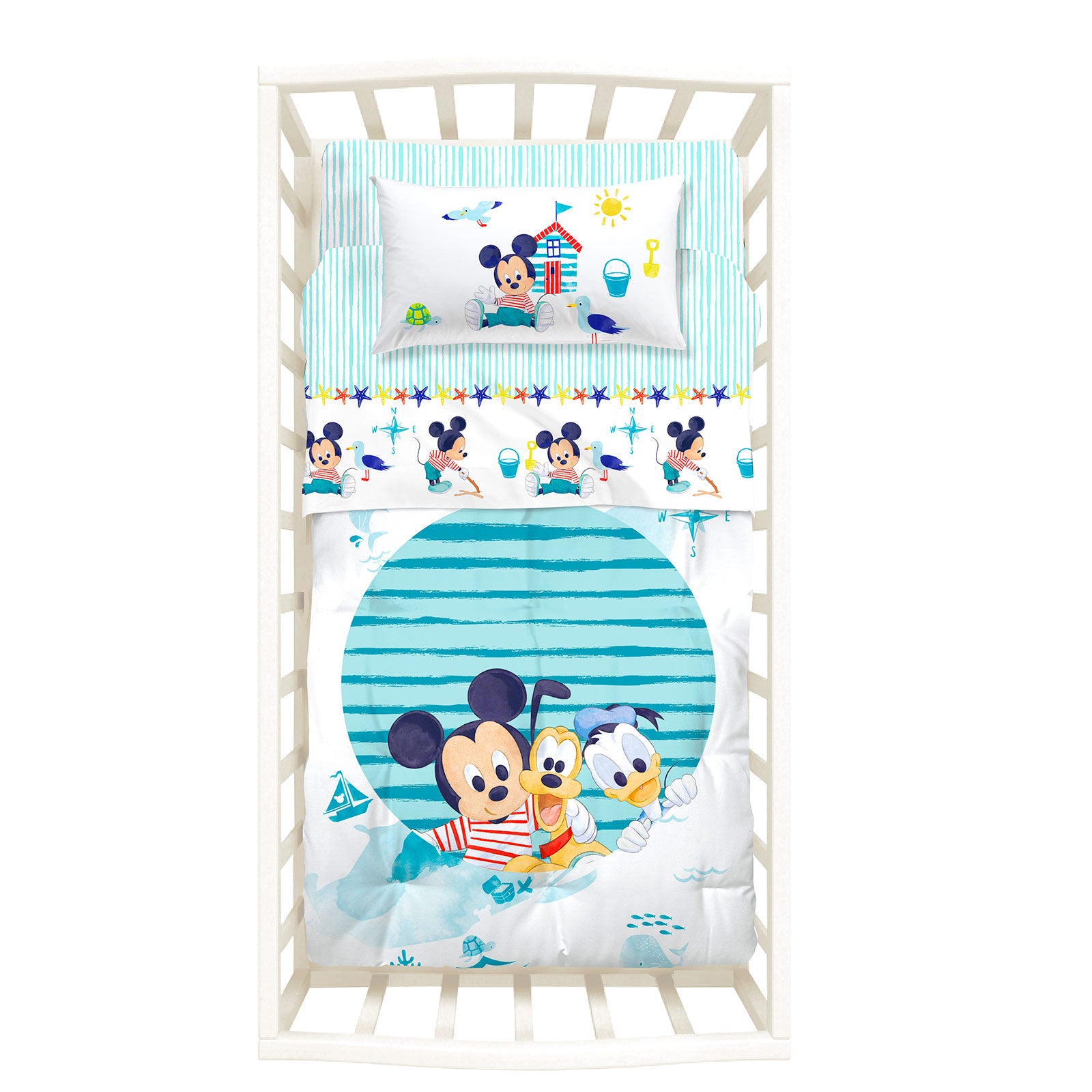 Trapunta e Paracolpi per Culla Disney baby Mickey&Pluto - Caleffi