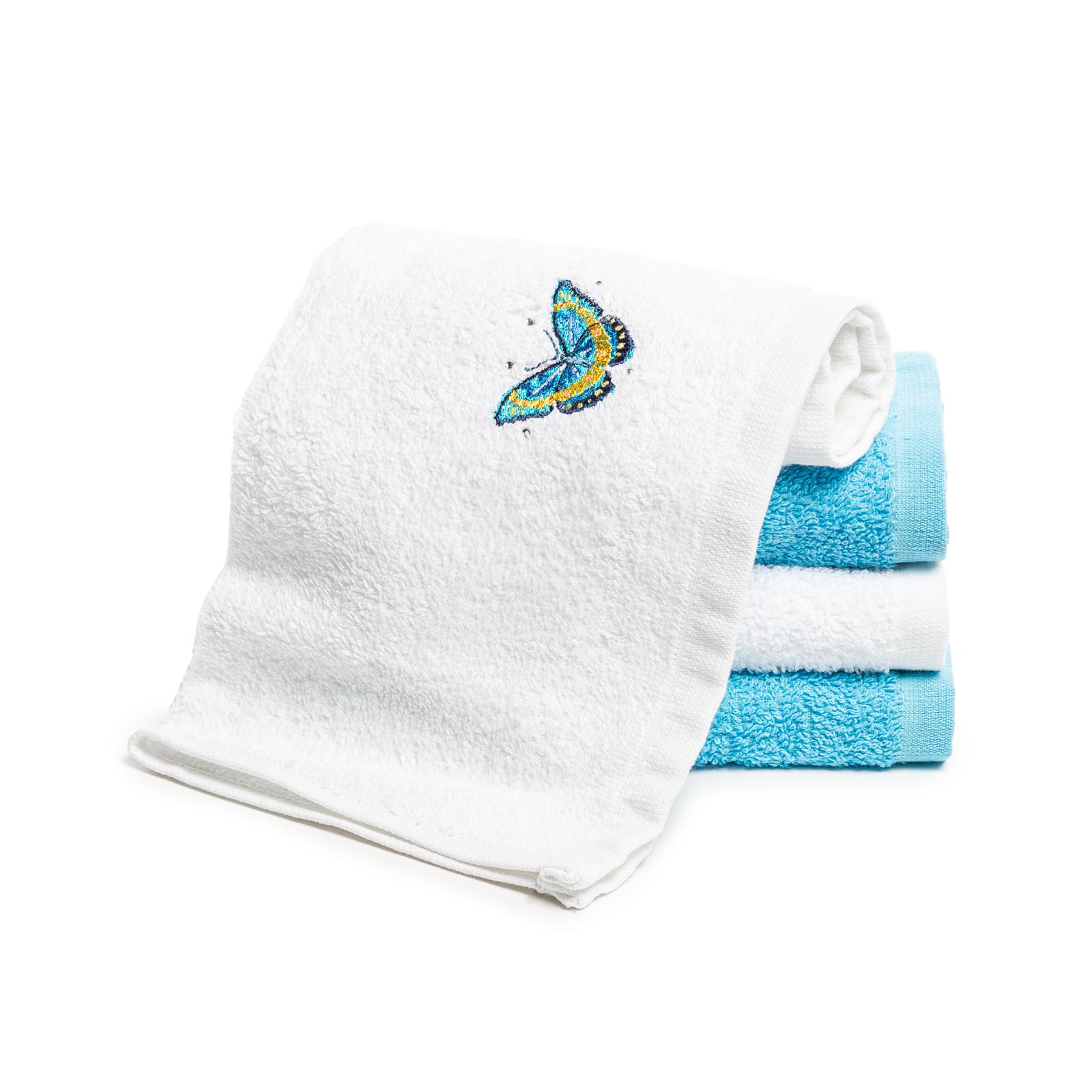 Coordinato-spugna-Cm-30X30-Unica-Farfalle-Floreale-Caleffi-Cotone-Senza-imbottitura