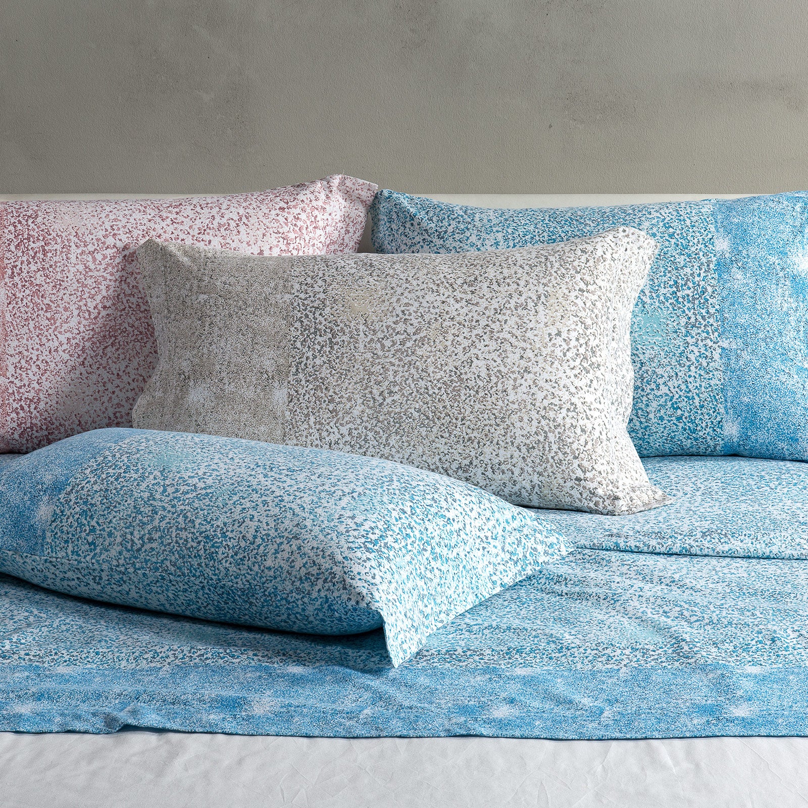 Completo-lenzuola-Matrimoniale-Azzurro-Serenity flanella-Geometrico-Caleffi-Flanella-Senza-imbottitura