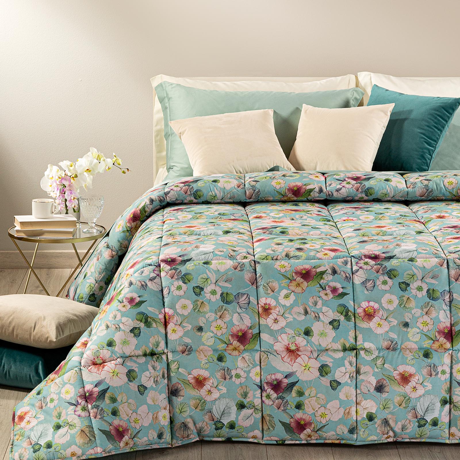 Trapunta-Matrimoniale-Unica-Jasmine-Garden-Caleffi-Cotone-Microfibra