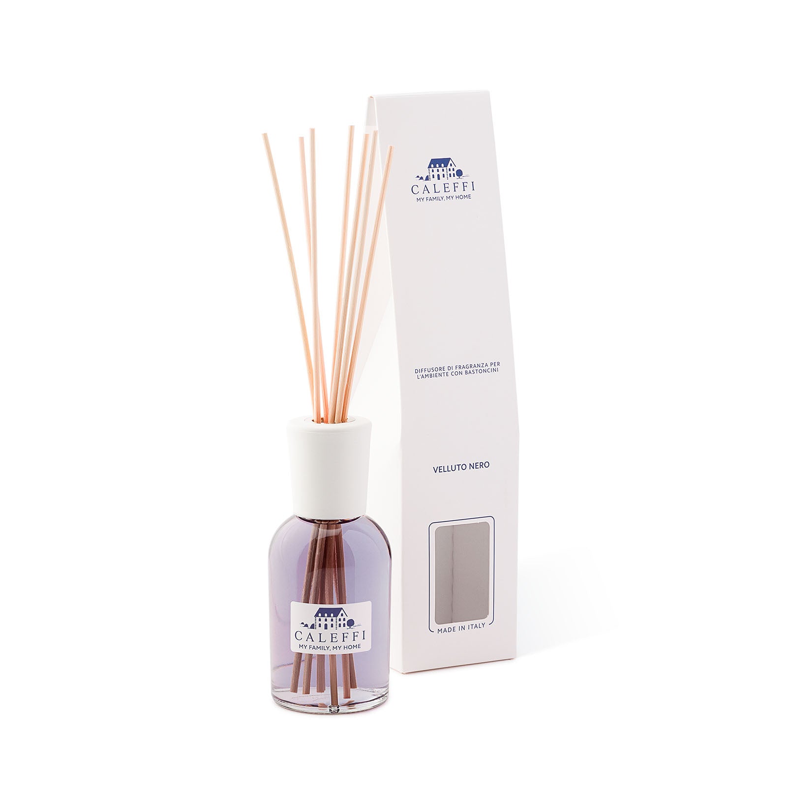 Diffusori-a-bastocino-250 ML-Velluto-nero-Velluto-nero-Tinta Unita-Caleffi-Senza-Tessuto-Senza-imbottitura
