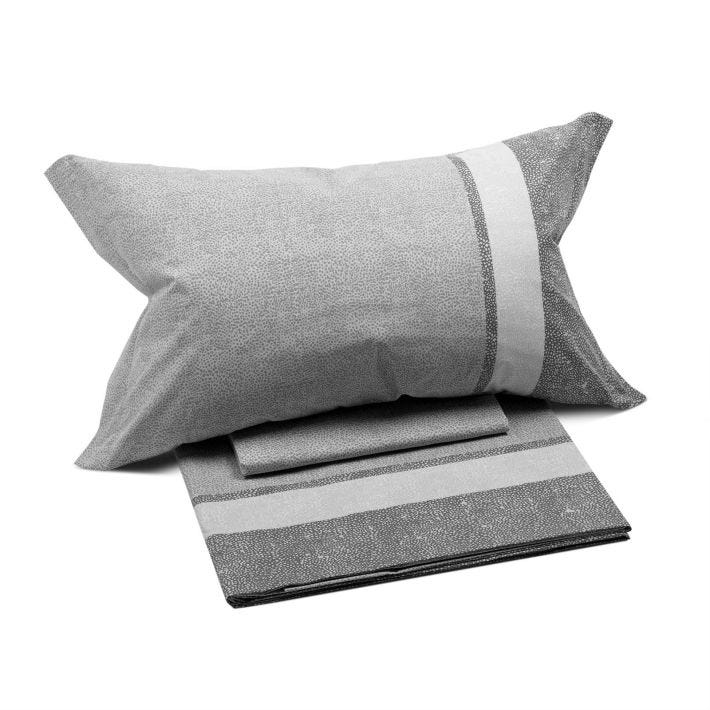Completo-lenzuola-Matrimoniale-Grigio-Nevada-Non Assegnato-Caleffi-Cotone-Senza-imbottitura