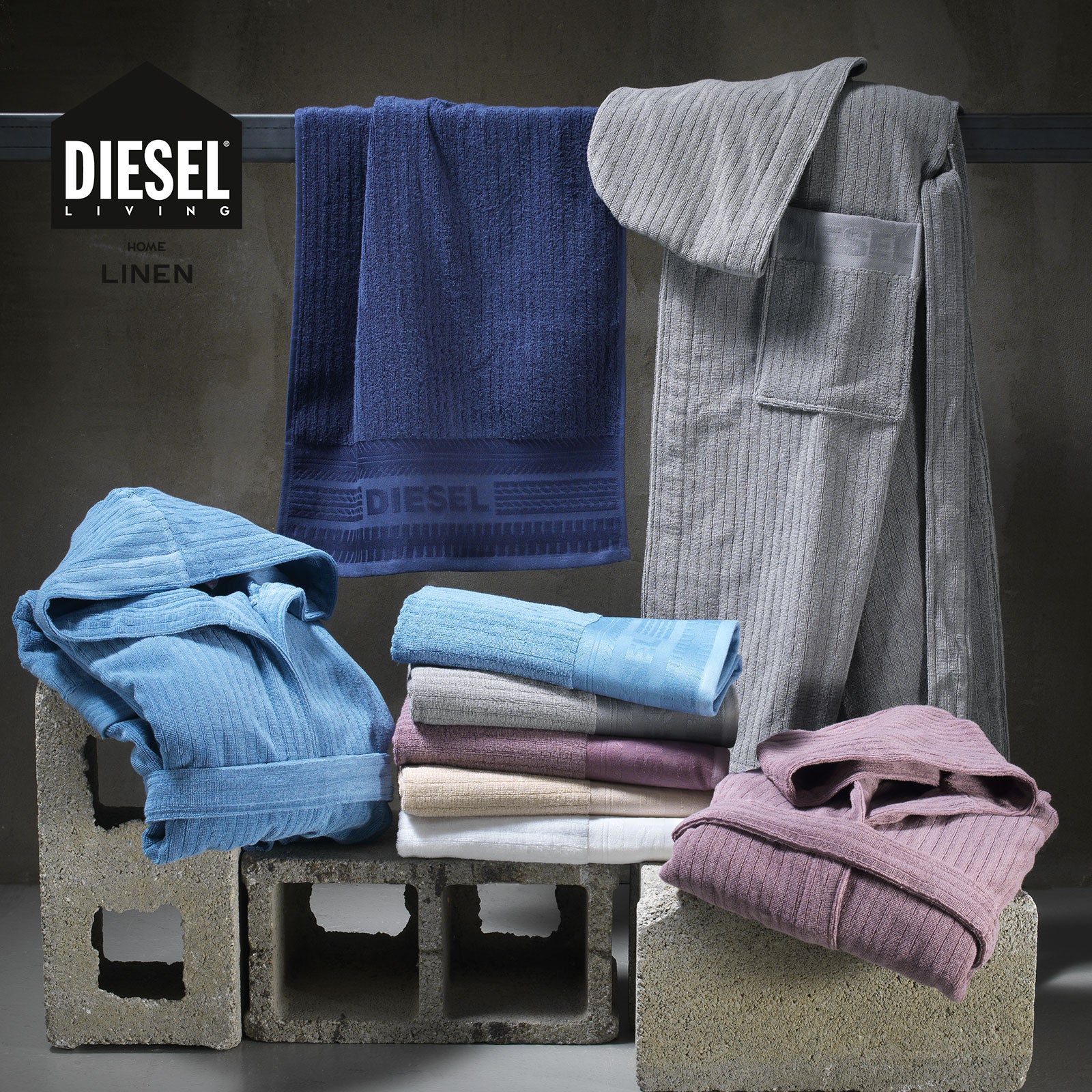 Accappatoio-con-cappuccio-Taglia-s-m-IVORY-SOLID DIESEL-Tinta Unita-Diesel-Cotone-Senza-imbottitura