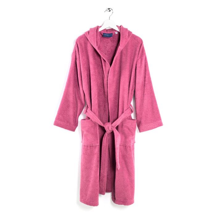 Accappatoio-con-cappuccio-Taglia-small-s-Fuxia-Oceano-Tinta Unita-Caleffi-Cotone-Senza-imbottitura