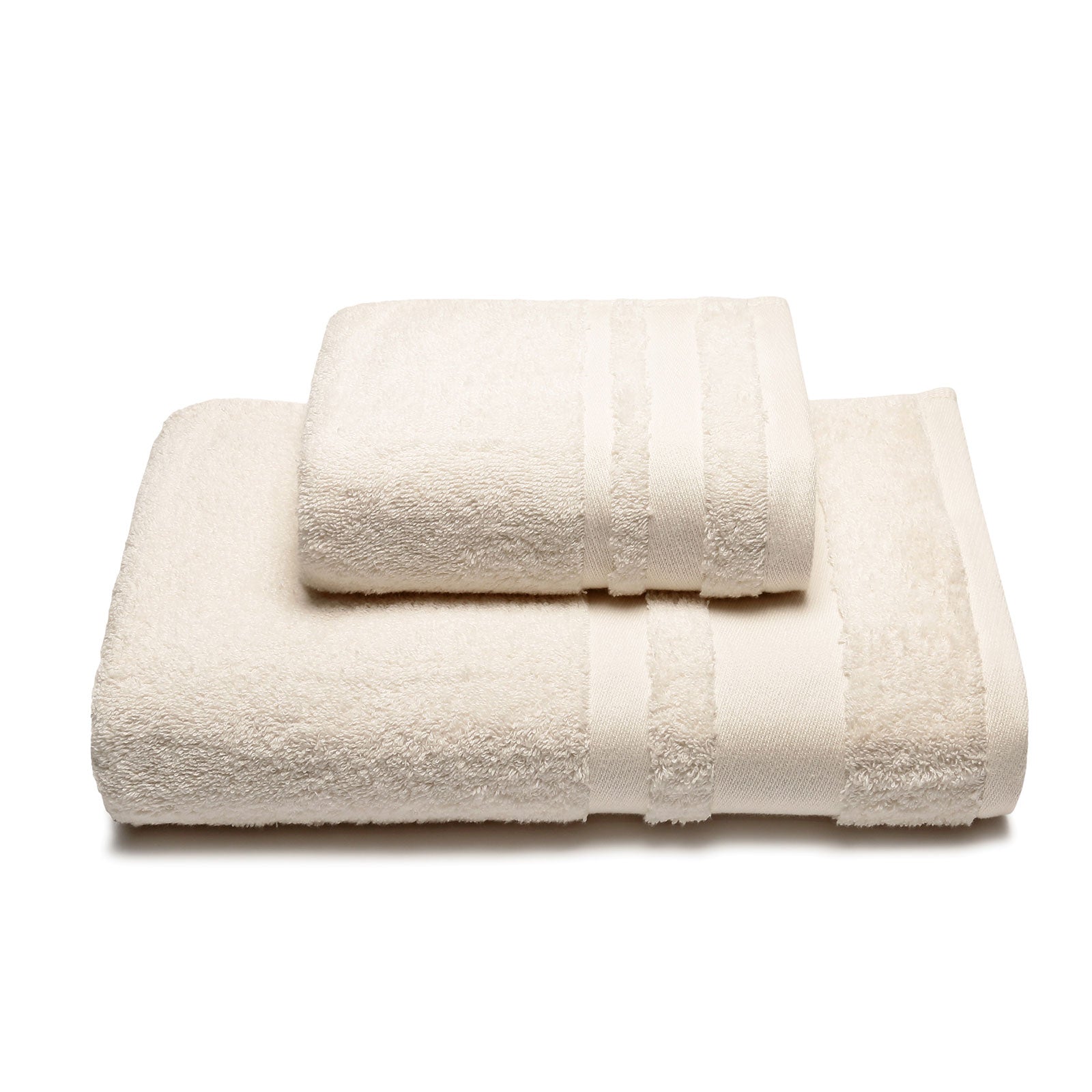 Asciugamano-con-ospite-Standard-Avorio-Soft-Tinta Unita-Caleffi-Cotone-Senza-imbottitura
