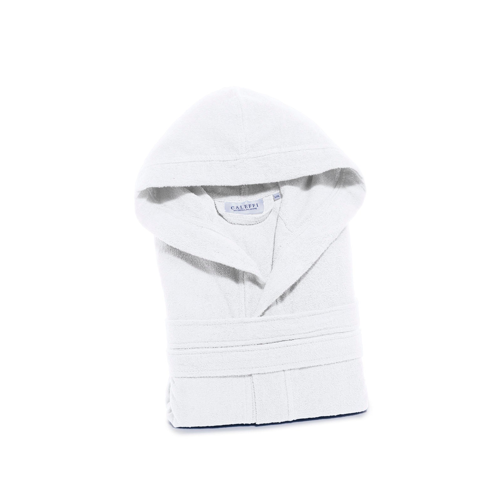 Accappatoio-con-cappuccio-Taglia-eXtra-eXtra-large-XXL-Bianco-Microspugna-Tinta Unita-Caleffi-Cotone-Senza-imbottitura