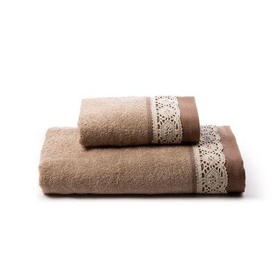 Asciugamano-con-ospite-Standard-Naturale-Sofy-Tinta Unita-Caleffi-Cotone-Senza-imbottitura