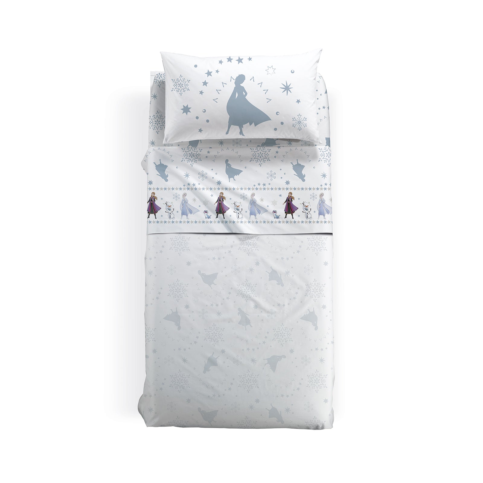 Completo-lenzuola-Singolo-Unica-Frozen Elsa&Anna-Ragazza-Disney-home-Cotone-Senza-imbottitura