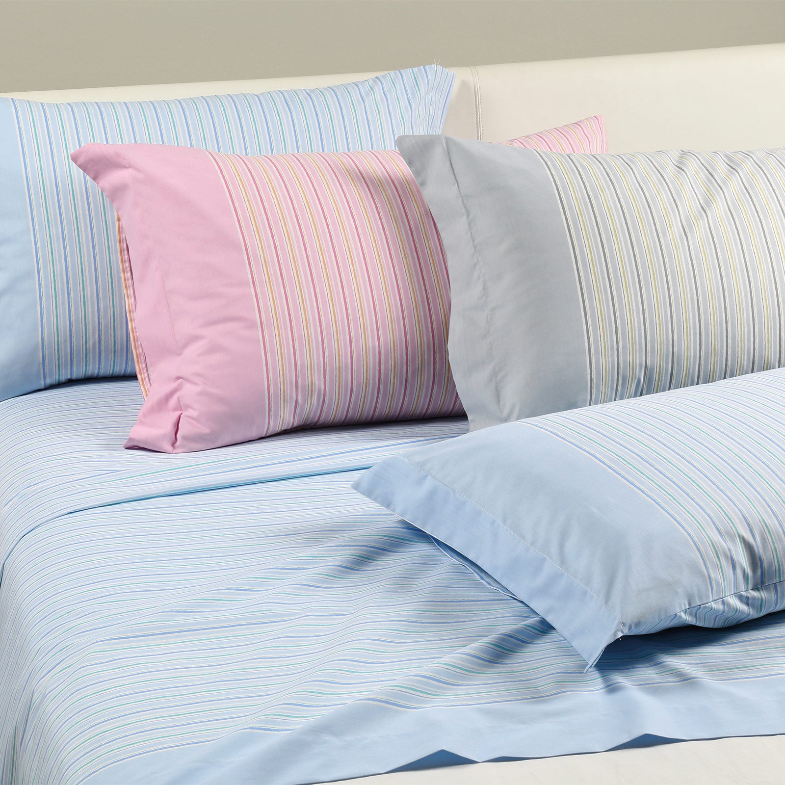 Completo-lenzuola-Matrimoniale-Azzurro-Caleffi-Gil-Non Assegnato-Cotone-Senza-imbottitura