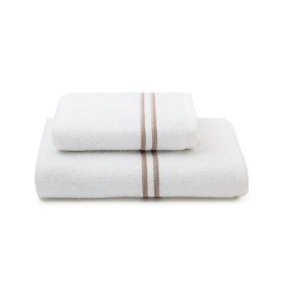 Asciugamano-con-ospite-Standard-Bianco-Classic-Tinta Unita-Caleffi-Cotone-Senza-imbottitura