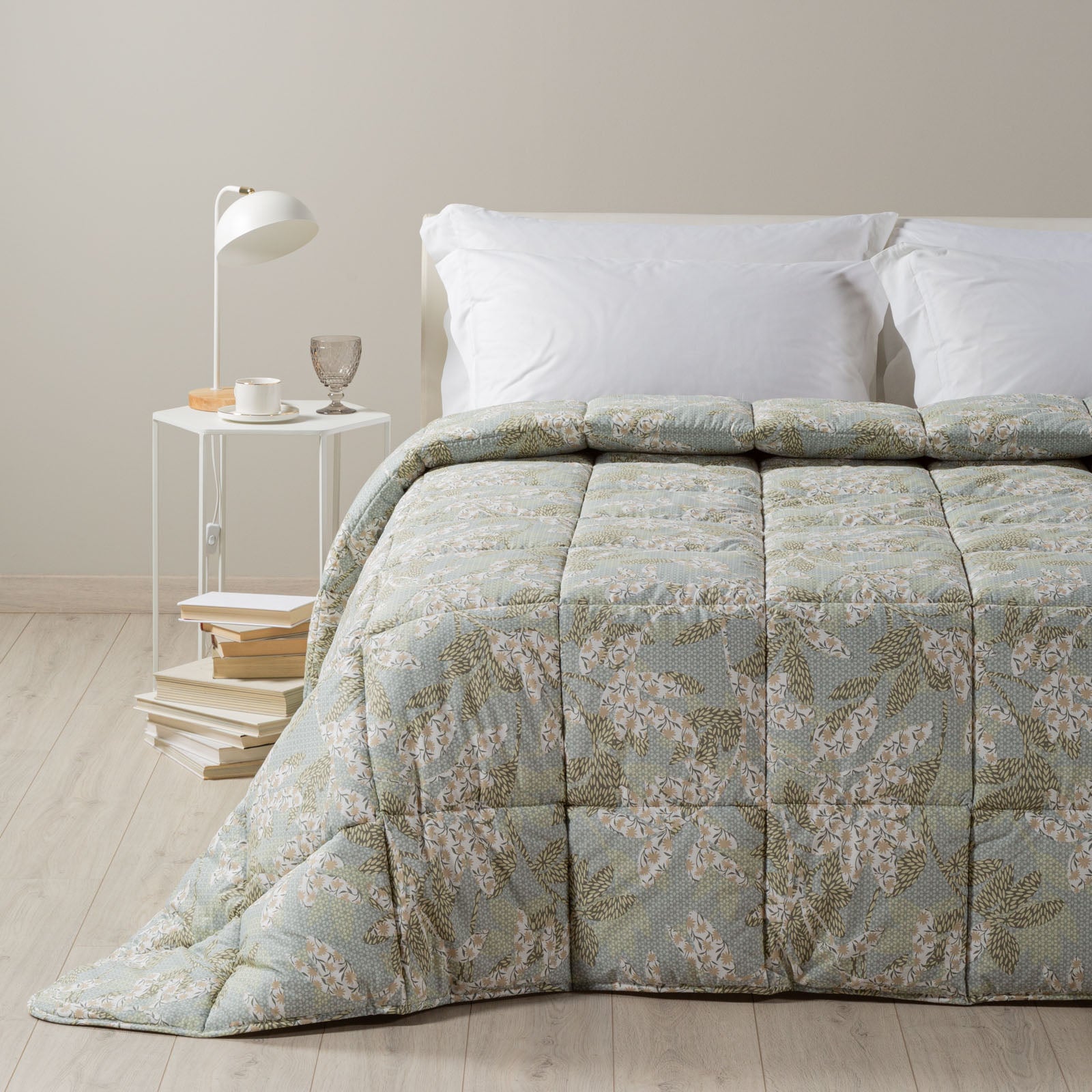 Trapunta-Matrimoniale-Giada-Evergreen-Floreale-Caleffi-Cotone-Fibra-anallergica