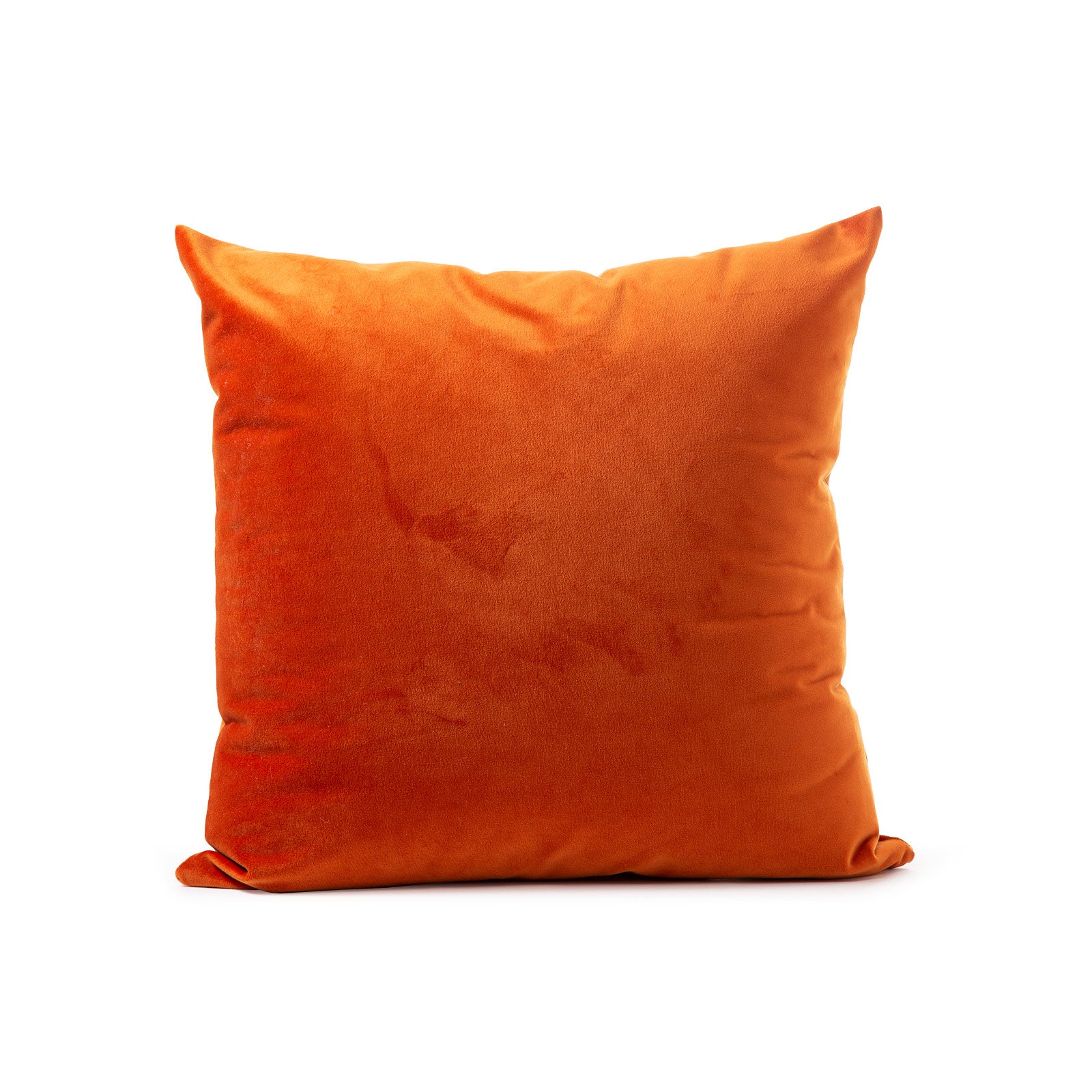 Cuscino-Cm 44x44-Arancio-Italian Style-Tinta Unita-Caleffi-Velvet-Fibra-anallergica