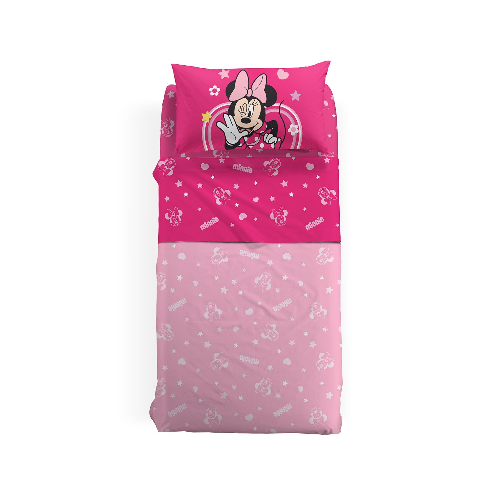 Completo-lenzuola-Singolo-Unica-Minnie Trendy-Ragazza-Disney-home-Cotone-Senza-imbottitura