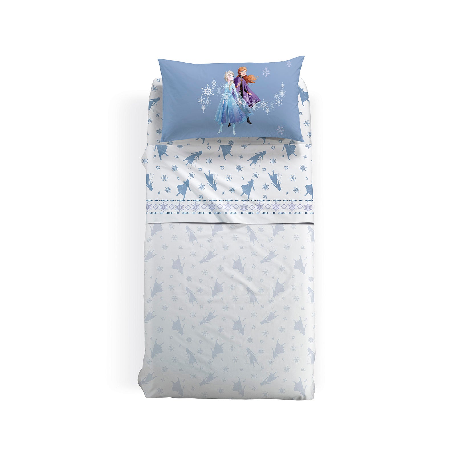 Completo-lenzuola-Singolo-Unica-Frozen Magic-Ragazza-Disney-home-Cotone-Senza-imbottitura