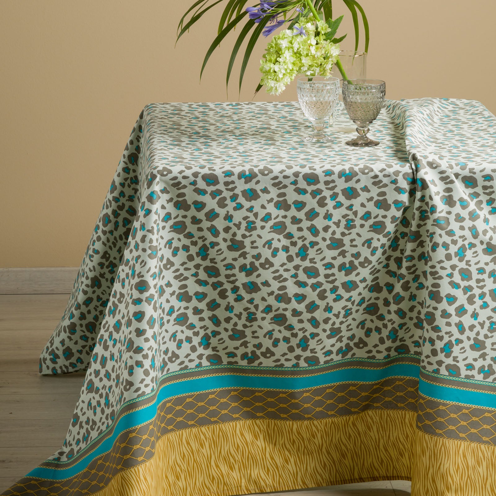 Grandecor-Matrimoniale-Anice-Leopard-Moderno-Caleffi-Cotone-Senza-imbottitura
