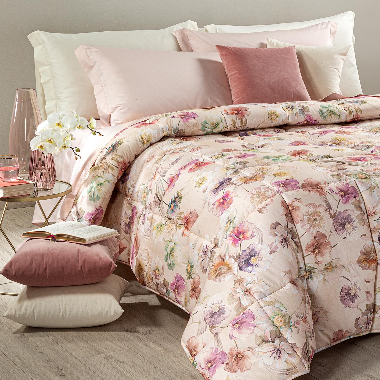 Trapunta-Matrimoniale-Unica-Lilac-Garden-Caleffi-Cotone-Microfibra