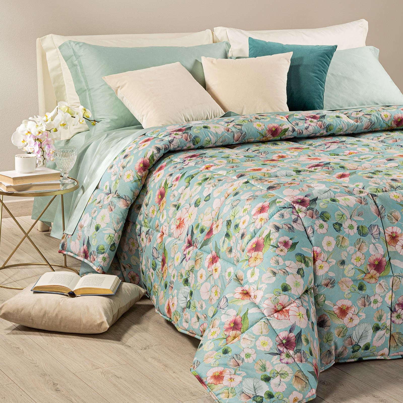 Trapunta-Matrimoniale-Unica-Jasmine-Garden-Caleffi-Cotone-Microfibra