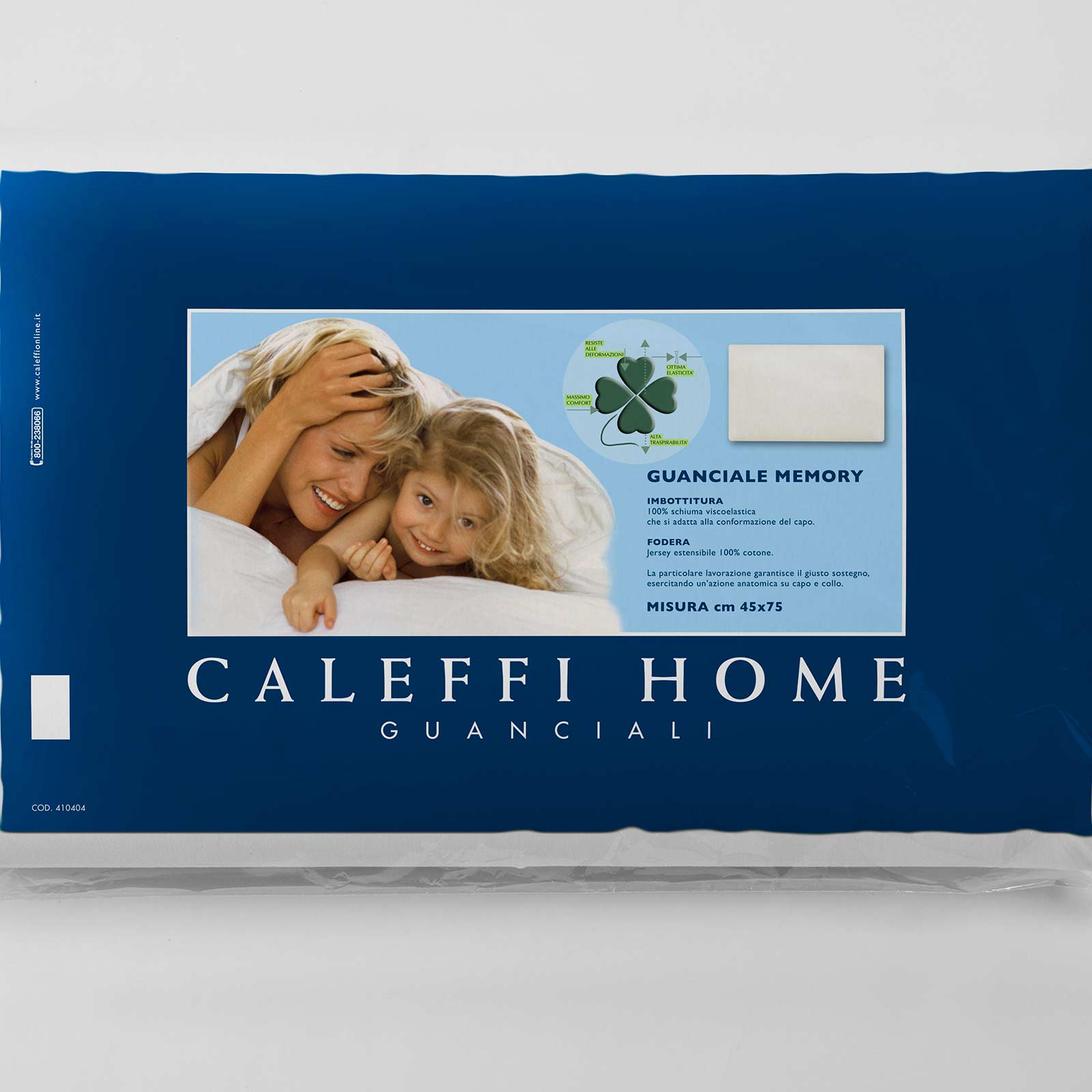 Guanciale-72X42X13-Unica-Memory-Tinta Unita-Caleffi-Aloe-vera-Limpha