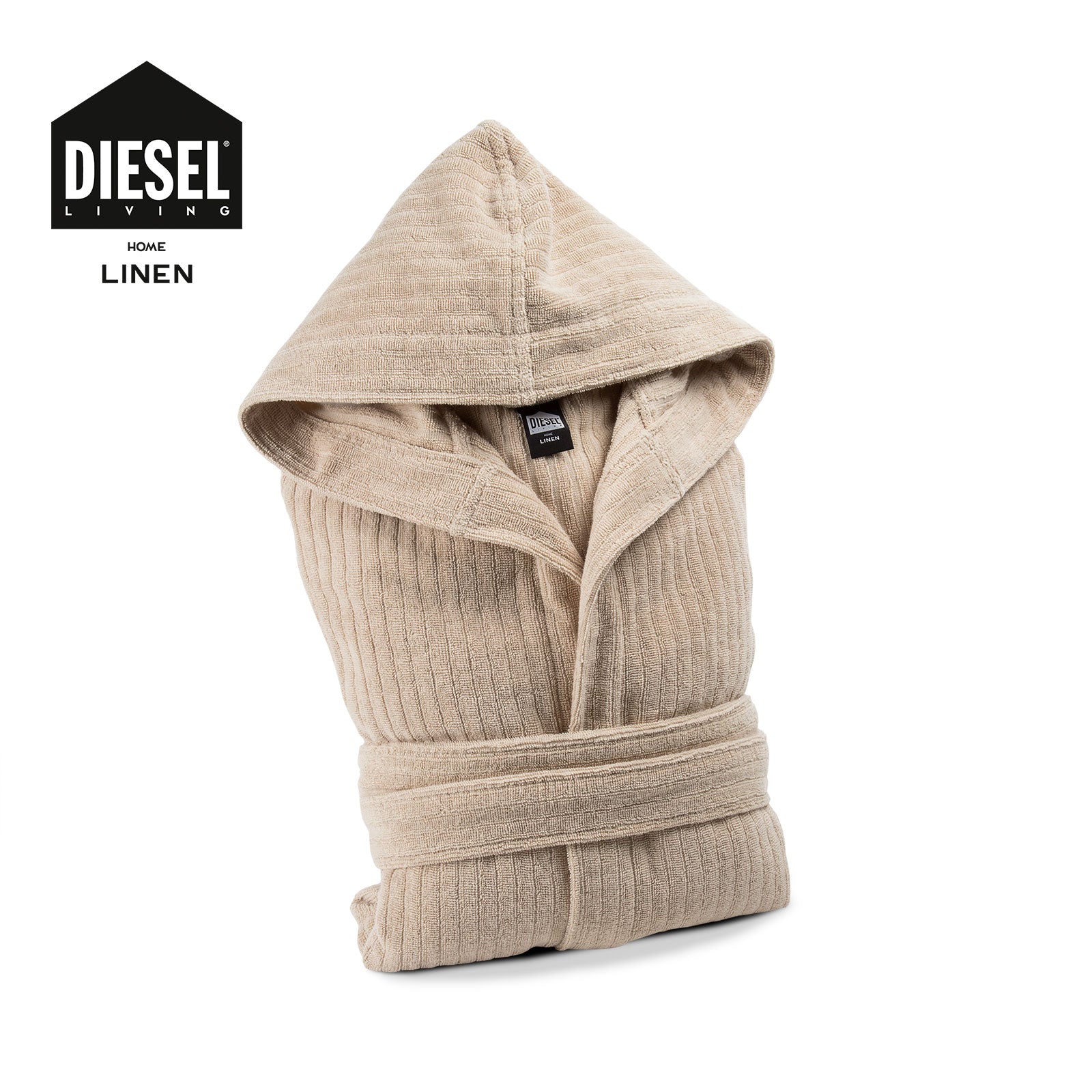 Accappatoio-con-cappuccio-Taglia-s-m-IVORY-SOLID DIESEL-Tinta Unita-Diesel-Cotone-Senza-imbottitura