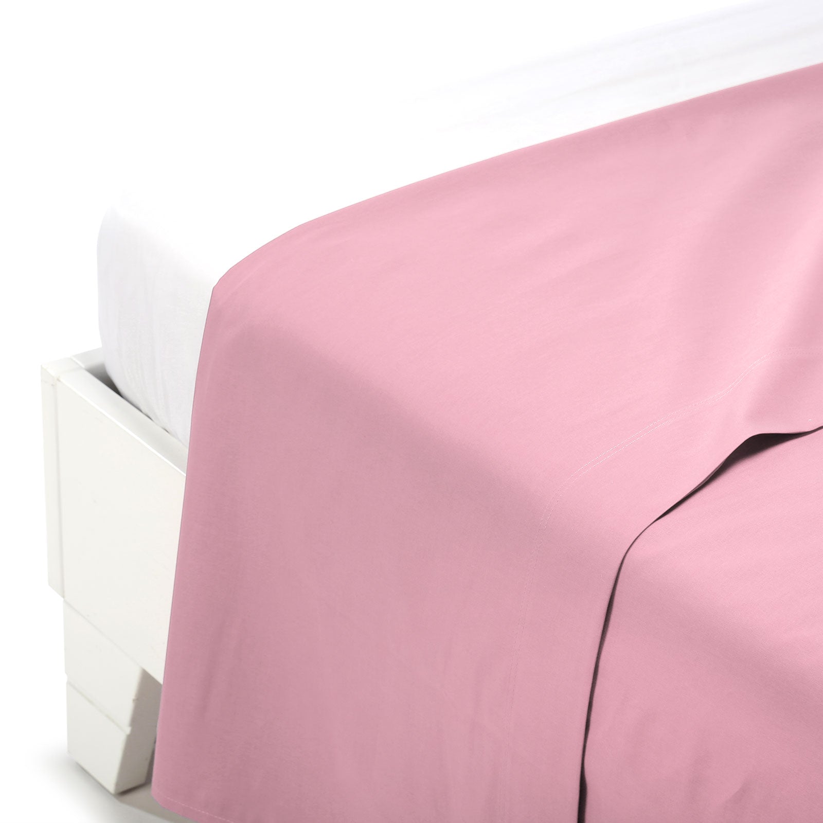 Lenzuolo-superiore-Singolo-Rosa-Cotone tinta unita-Tinta Unita-Caleffi-Cotone-Senza-imbottitura