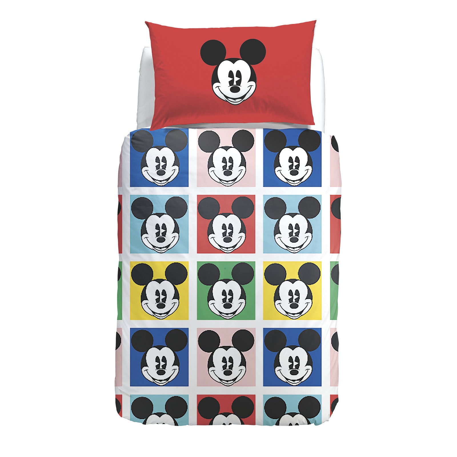 Parure-copripiumino-Singolo-Unica-Mickey Colors-Ragazza-Cartoons-Cotone-Senza-imbottitura