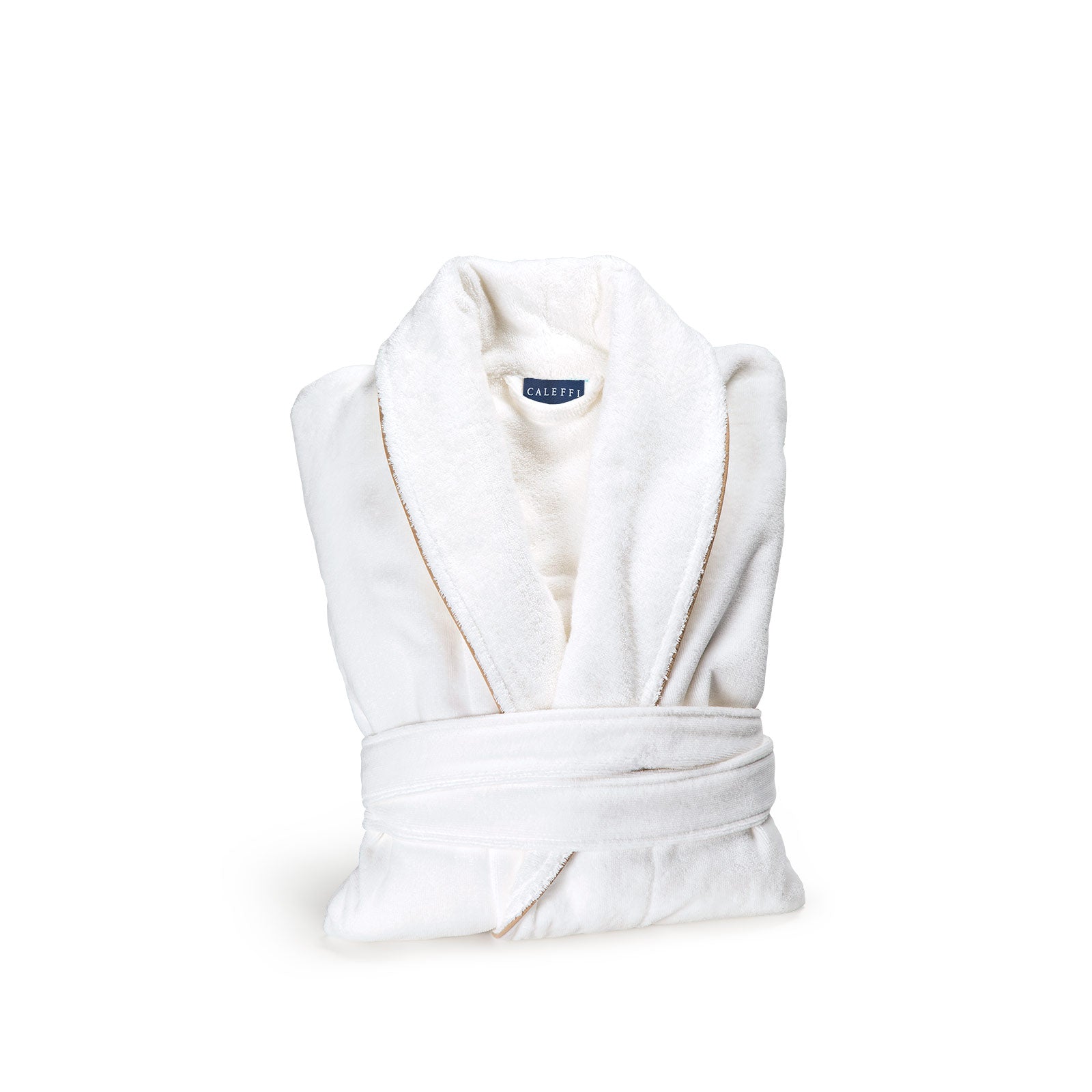 Accappatoio-con-cappuccio-Taglia-medium-m-Bianco-Classic-Tinta Unita-Caleffi-Cotone-Senza-imbottitura