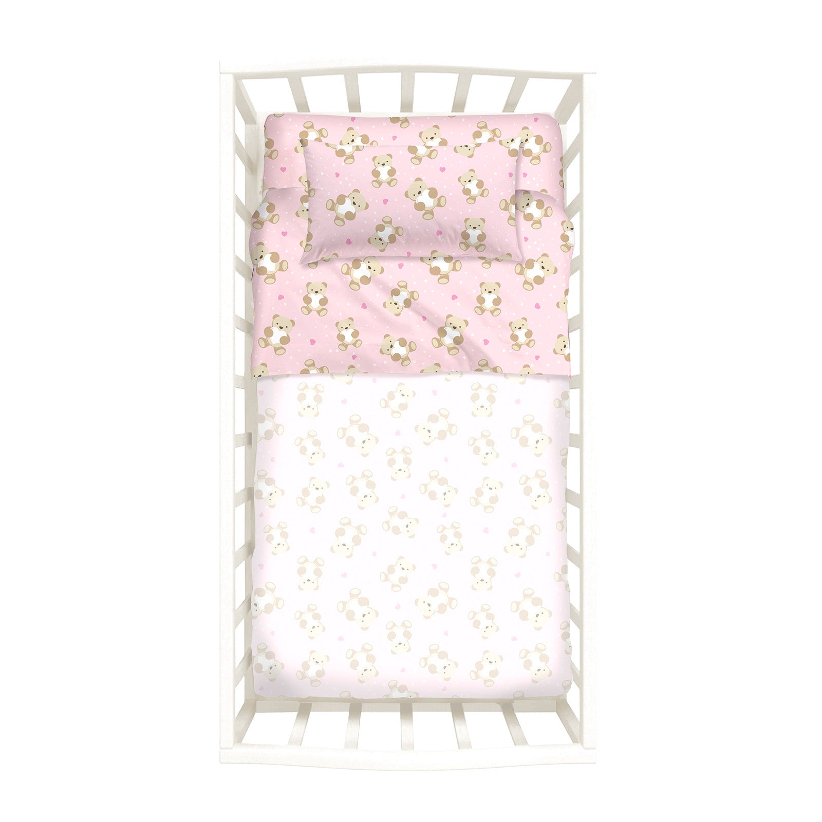 Completo-lenzuola-Baby-Unica-Orsacchiotti-Ragazzo-Caleffi Kids-Cotone-Senza-imbottitura