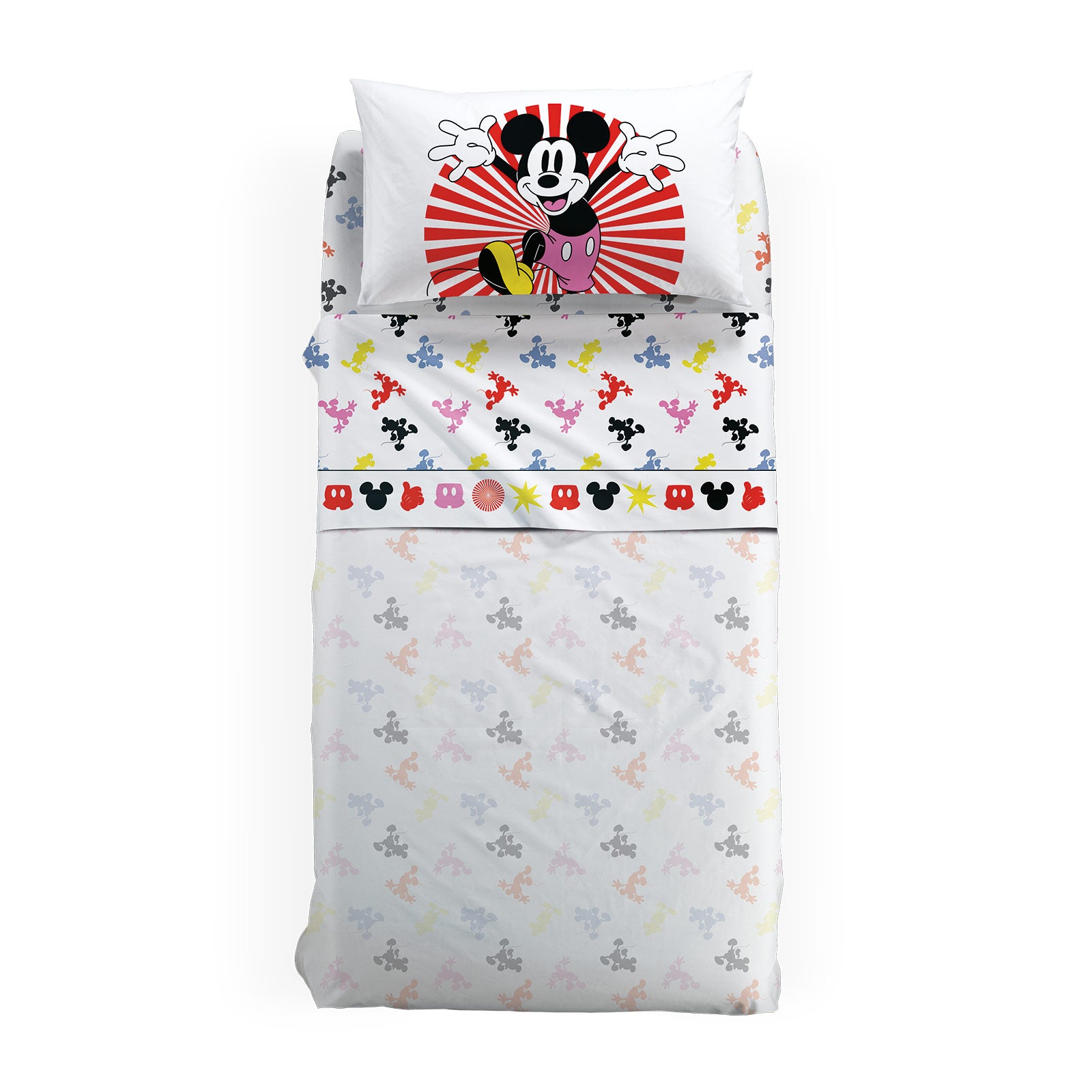 Completo-lenzuola-Singolo-Unica-Mickey Fantasy-Ragazza-Cartoons-Cotone-Senza-imbottitura