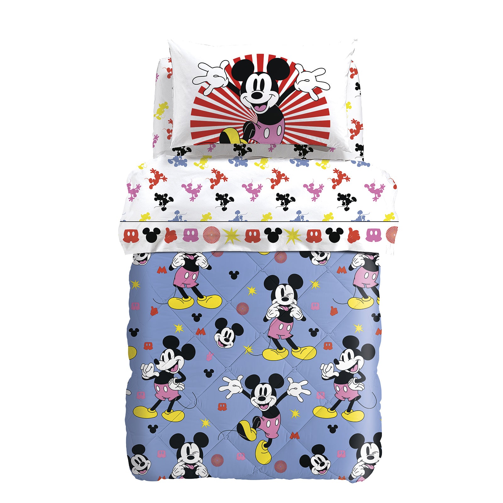 Trapunta-1-piazza-e-mezzo-Unica-Mickey Fantasy-Ragazza-Cartoons-Cotone-Microfibra