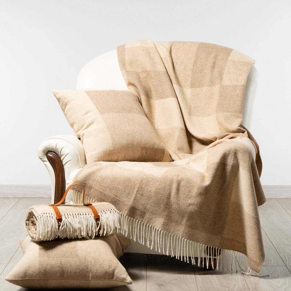 Plaid-Cm-130X170-Cammello-Jeans-Non Assegnato-Caleffi-Senza-Tessuto-Senza-imbottitura